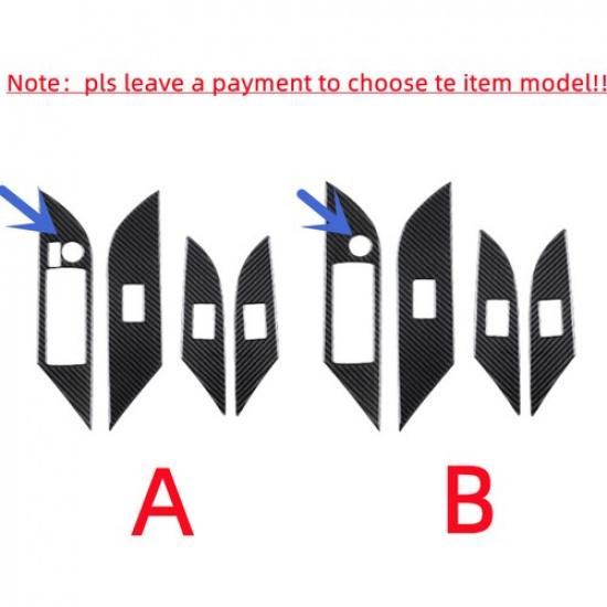 4pcs Carbon Fiber Car Inner Door Button Frame Cover For Toyota Hilux 2015-