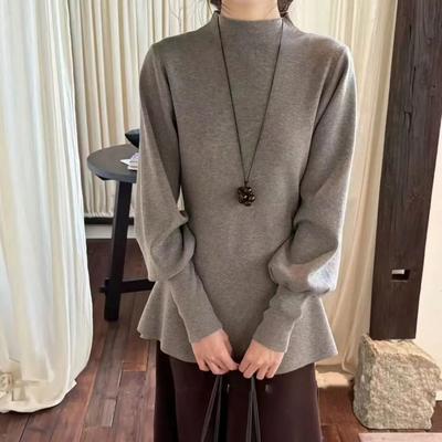 Pullovers Tops Women Long Sleeves Autumn Winter Padded Blouse Oversized Half Turtleneck Loose Long Sleeve Shirt Slim Pullover Tops