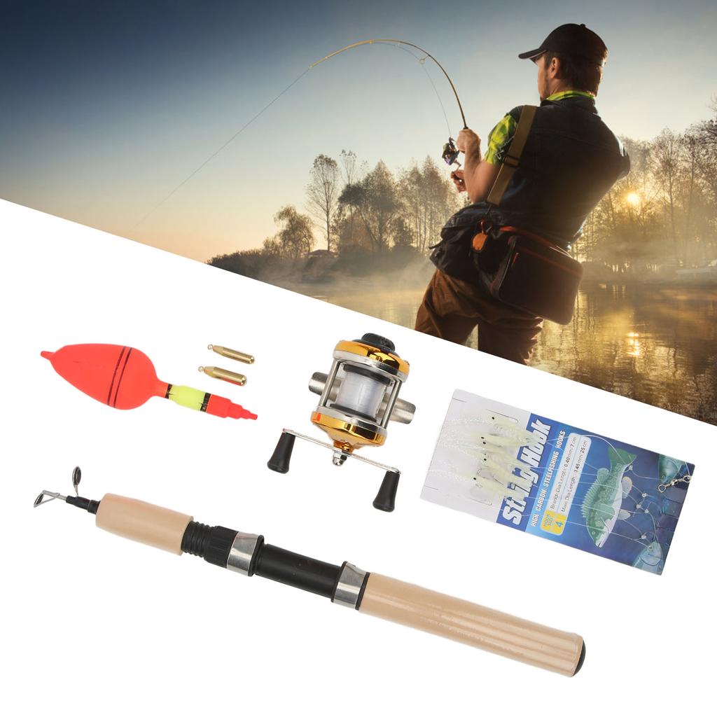 Ice Fishing Rod and Reel Combo Fishing Pole Kit with Jigs Bobber Ice Fishing Gear Set for Freshwater Saltwater