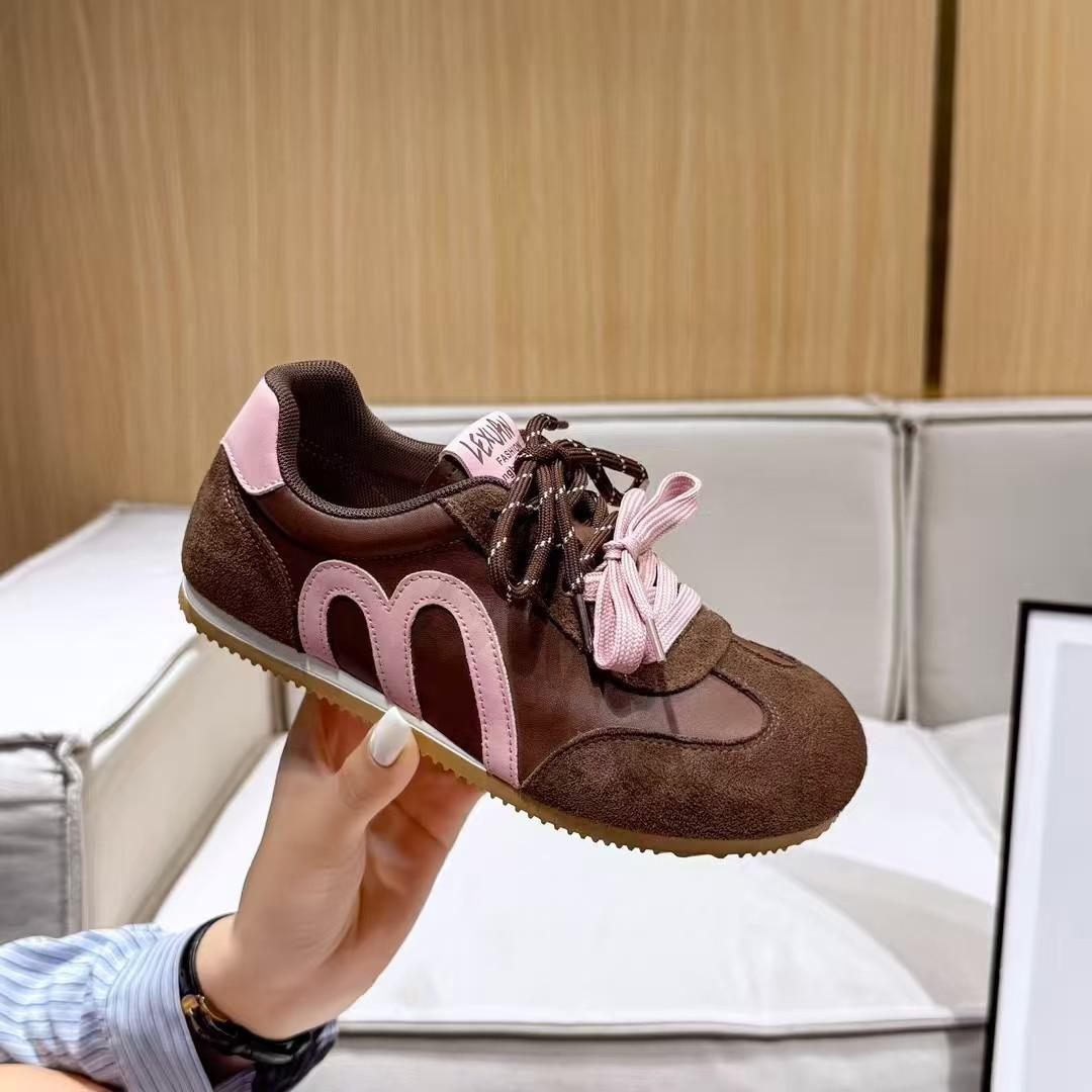 

Women s new autumn retro versatile student shoes yellow casual soft-soled sneakers autumn 35 коричневый