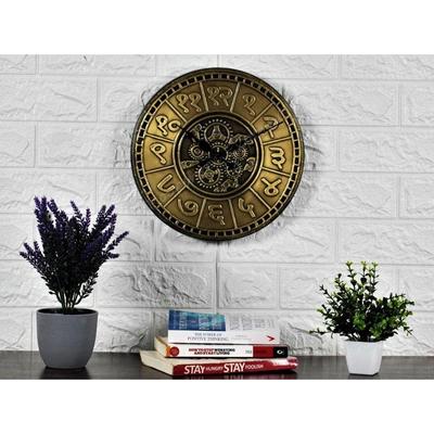 Vintage Clock Brass Handcrafted Wooden Wall Clock