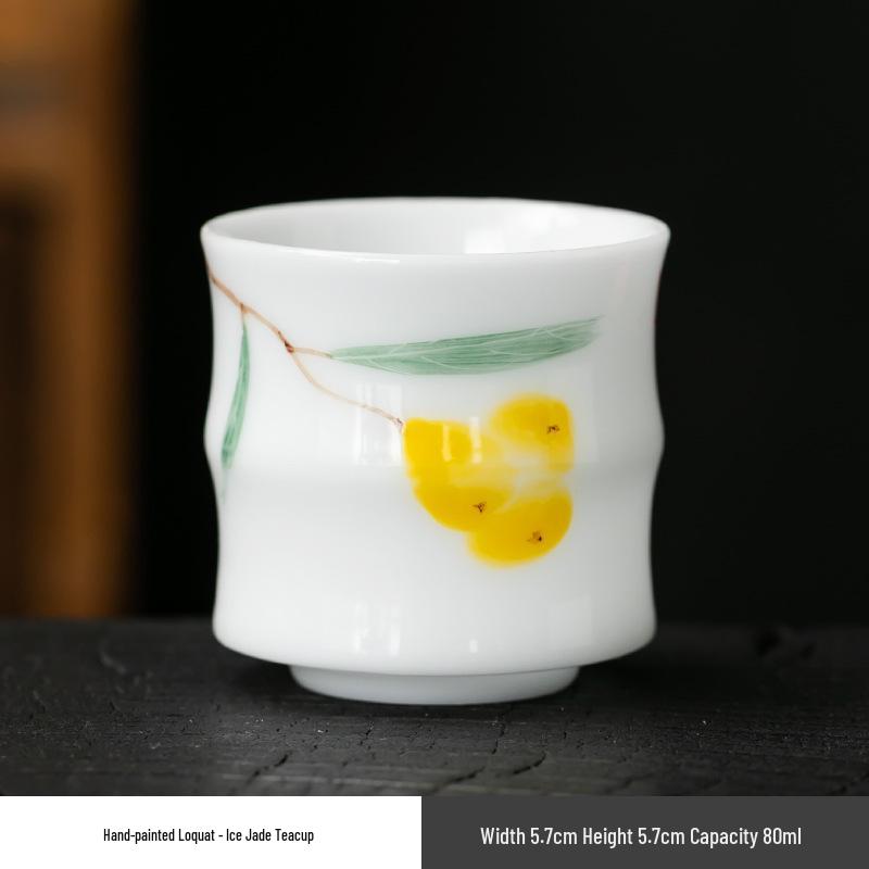 Dehua Hand-Painted Jade Porcelain Tea Tasting Cup