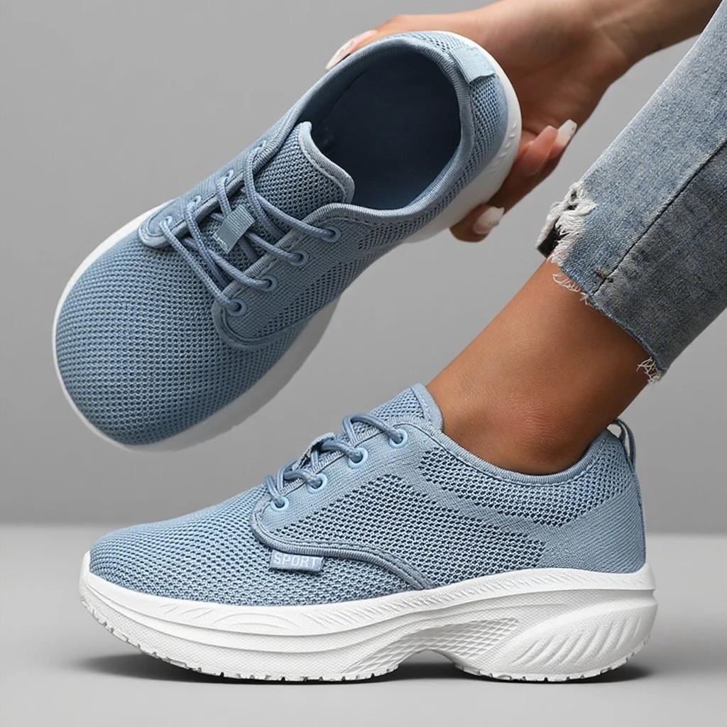 

Simple Wide Footed Height Increasing Women s Shoe Breathable Mesh Lightweight Sneakers Outdoor Travel Soft Soled Wide Last Shoes 36