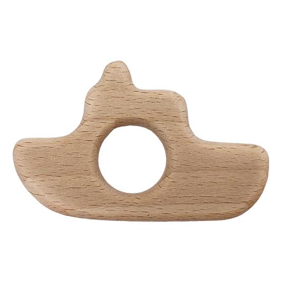 Brinquedos Mordedores de Madeira para Bebês Mordedores Naturais de Madeira de Faia para Bebês Anéis de Dentição Educacionais com Formas de Animais
