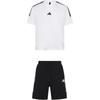 Ensemble de survêtement à trois bandes, T-shirt à col rond et manches courtes, Short confortable à taille moyenne avec cordon de serrage, Ensemble de sport décontracté, Survêtement unisexe KX0524