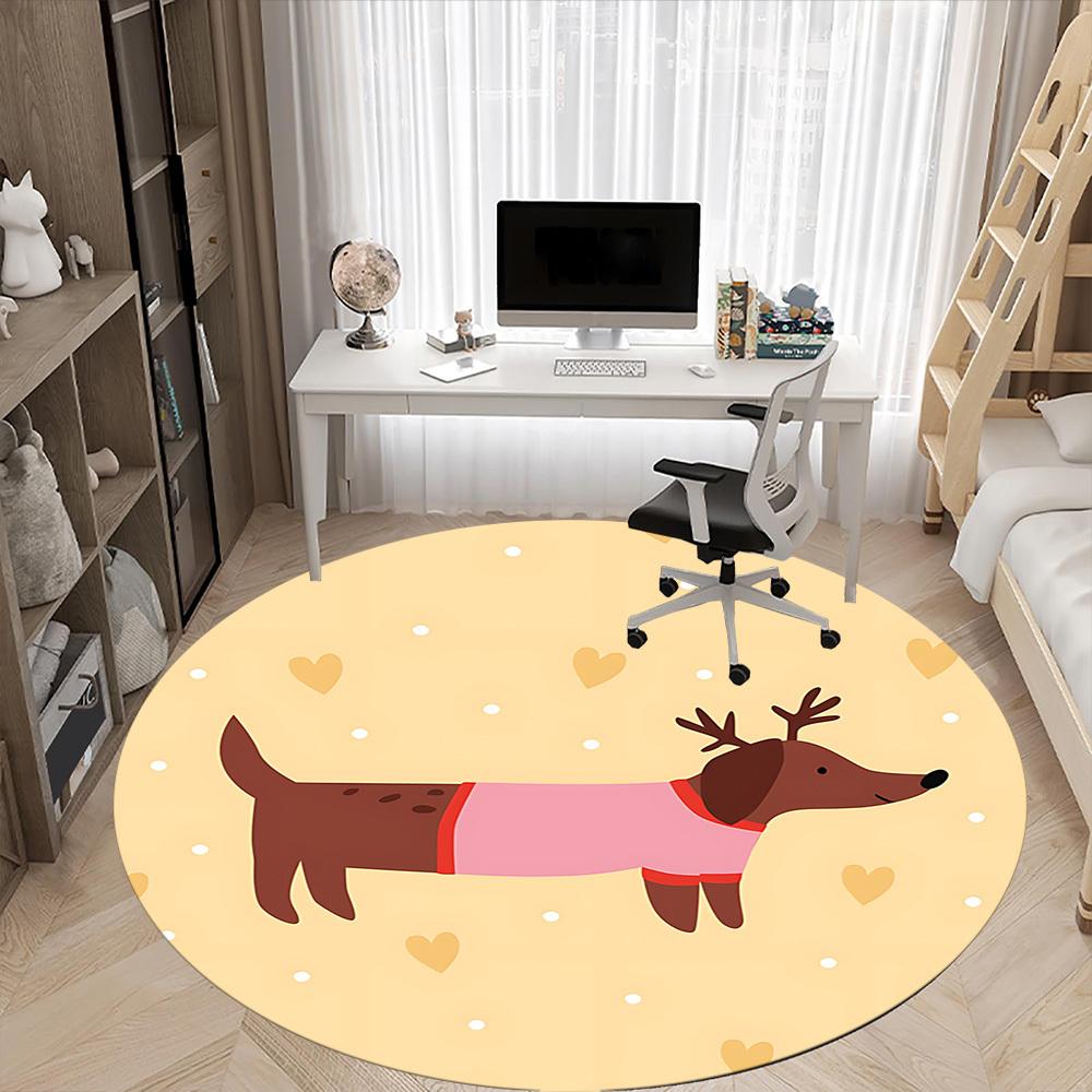 1pc Reindeer Dog Costume Chair Carpet for Office Non Slip, Machine Washable Rug for Office, Room Holiday Decor for Christmas, Birthday Polyester
