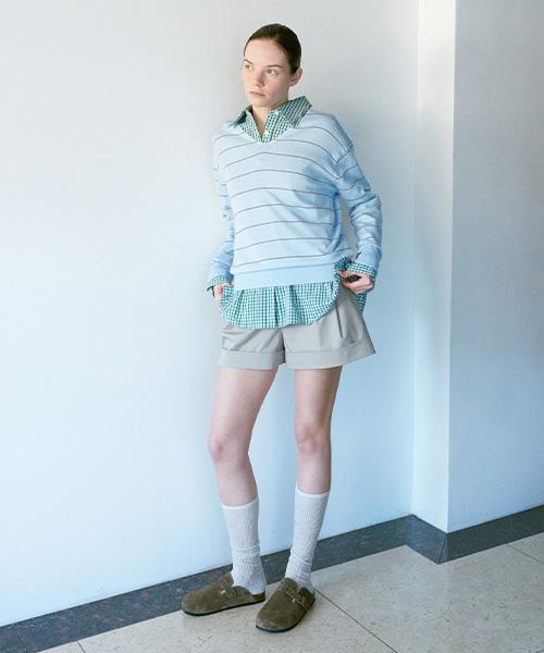 Onaenon Striped V-Neck Knit Nek6Sp217