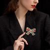 Vintage Inspired Bowknot Brooch Elegant Lapel Pin Featuring Shiny Crystals Perfect for Weddings and Parties