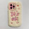 Plush Letter Smiley Face Mobile Phone Case for Apple 16PROMAX Trend 15 Fine Hole 12 Girl Winter 14PRO