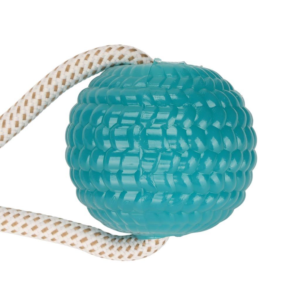 Green Spherical Suction Cup Dog Toy Braided Rope Self Play Pet Toy Dog Teeth Clean Toy Indoor Play