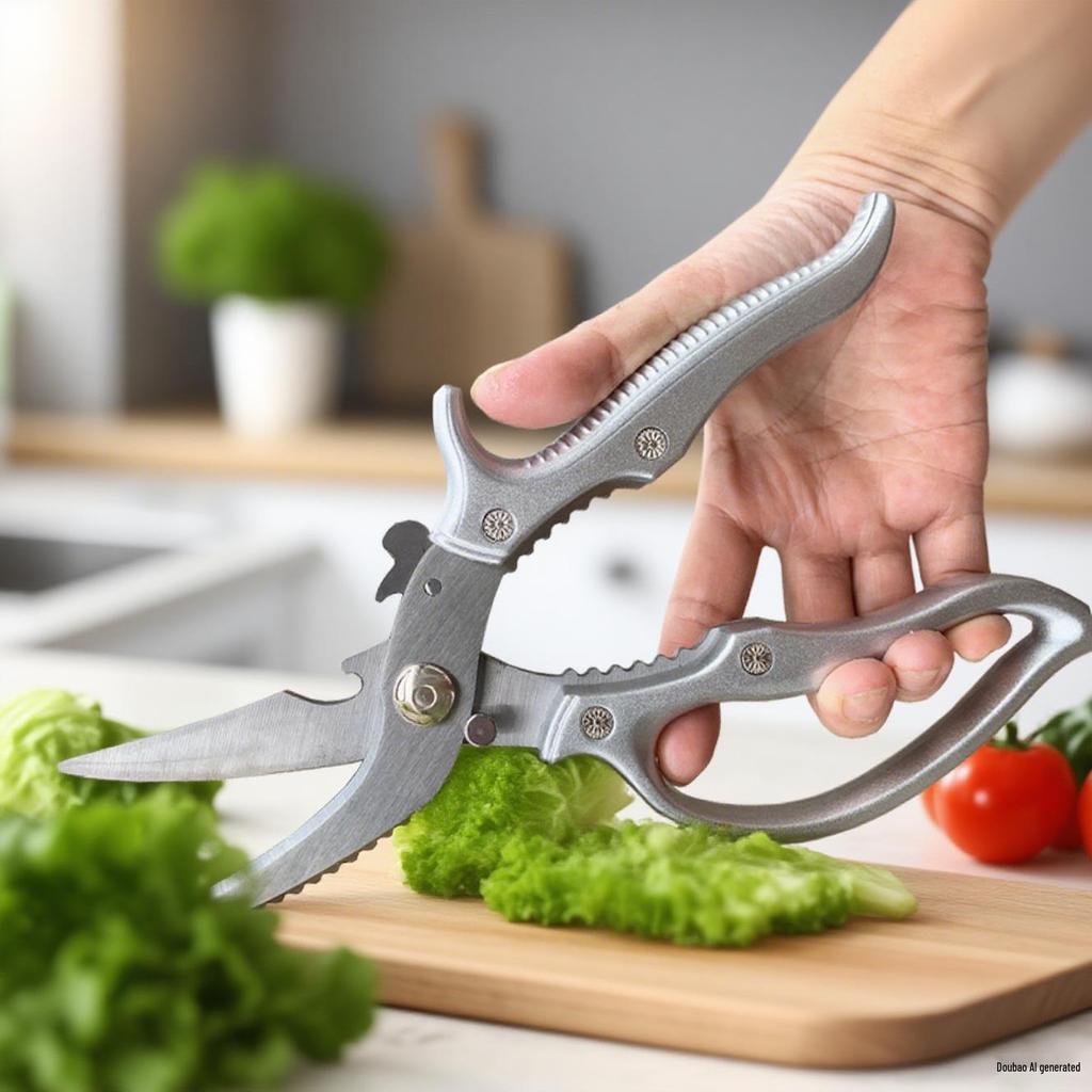 Stainless Steel Kitchen Scissors for Fish, Barbecue, and Poultry Bone Cutting