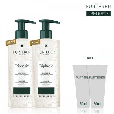 Triphasic Ampoules Shampoo Duo 500ml + Fortisha Shampoo 250ml +   