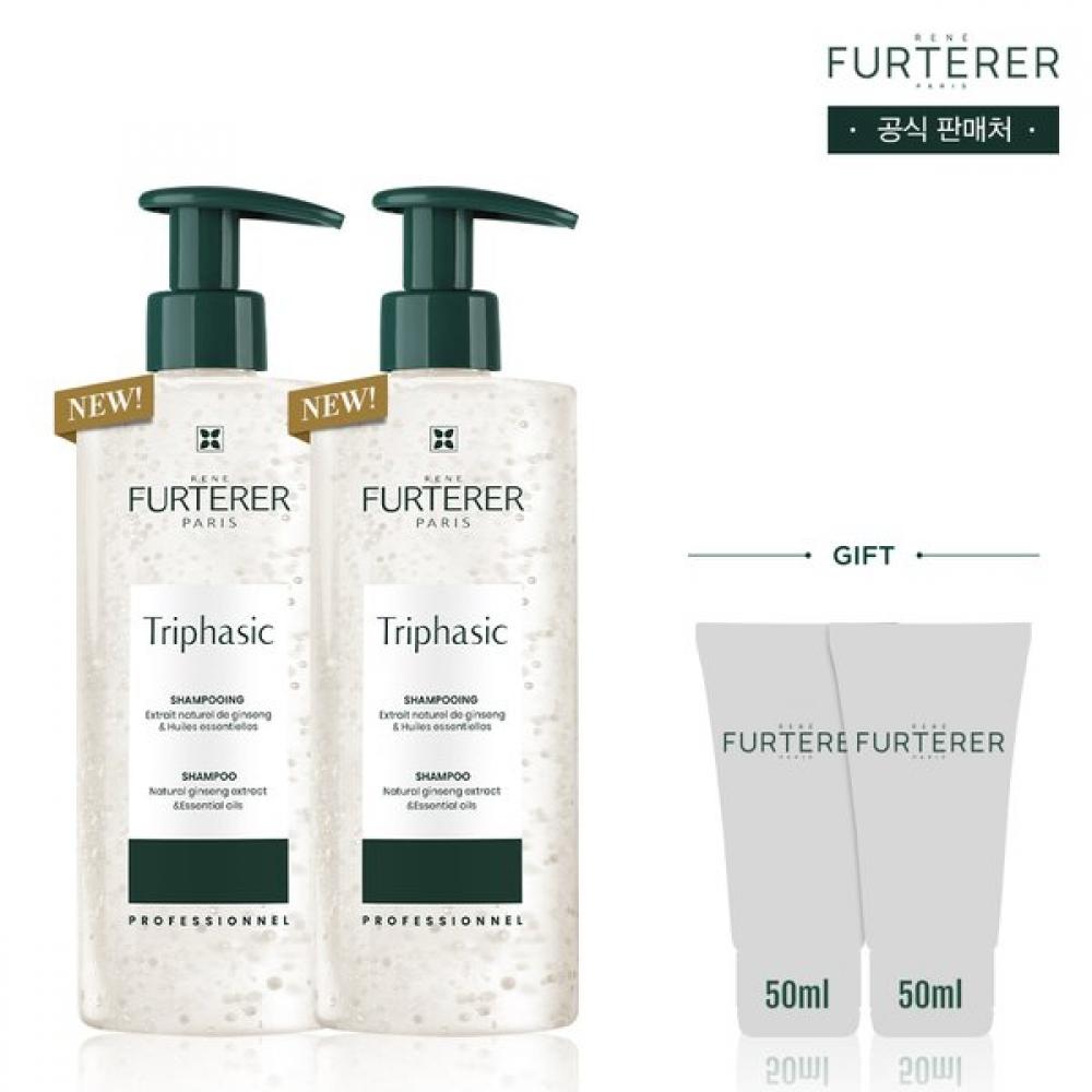 Rene Furterer Triphasic Ampoules Shampoo Duo 500ml + Fortisha Shampoo 250ml + Single option