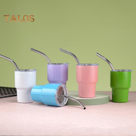 60ML Stainless Steel Cup with Straw And Lid Anti Rust Versatile Minimalistic Anti Rust Water Cup for Cocktails Juices
