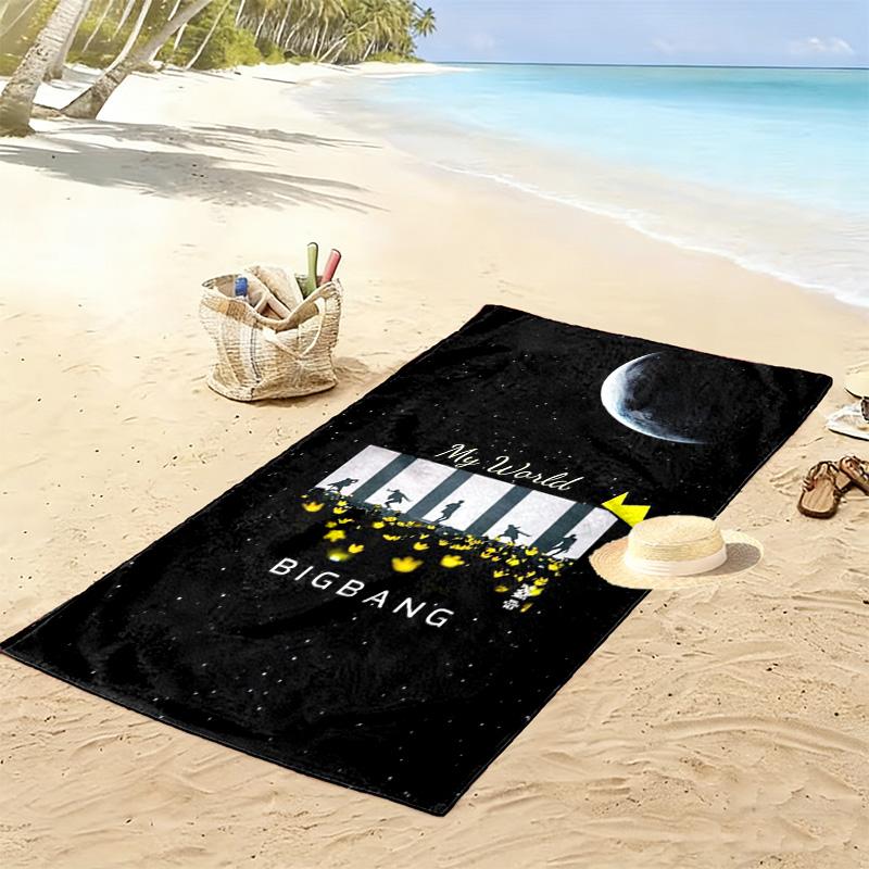 Big Bang: Icons Music Style Beach Towel Outdoor Camping Beach Absorbent Bath Towel Swim Seaside Beach Comfort Printing Travel and Vacation Towels