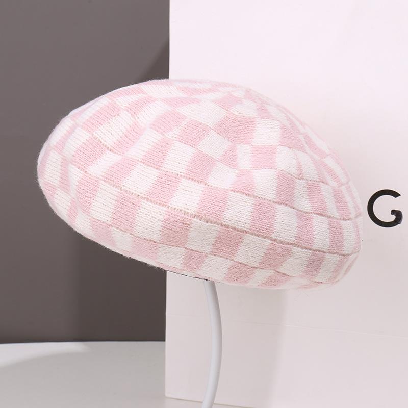 Letter embroidery beret children's fashion face small versatile autumn and winter warm painter hat newsboy hat