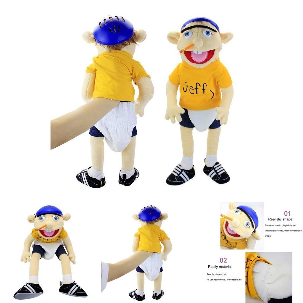 Weiche und hautfreundliche Jeffy Cartoon Plüsch Handpuppe Spielzeug für Kinder und Erwachsene Perfektes Weihnachts- und Geburtstagsgeschenk!