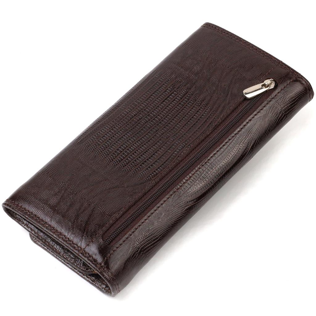 Women's Wallet In Embossed Patent Leather CANPELLINI 21708 Brown