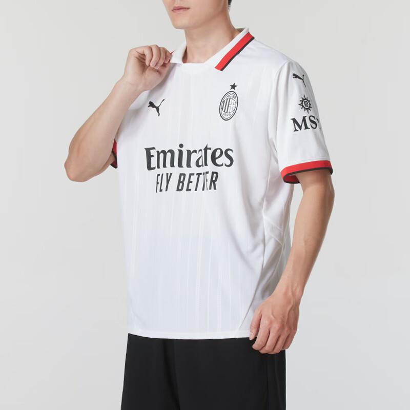 Puma Acm Away Outdoor Fashion Jersey Logo Letter Print Breathable Moisture-Wicking Short Sleeve T-Shirt Men Tops White 77501502