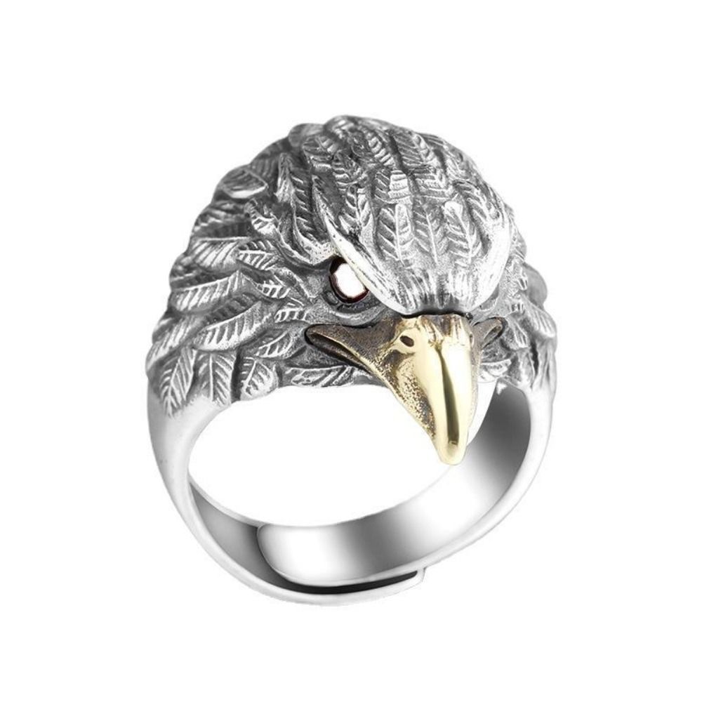 

Metal Vintage Rings Silver Finger Decorations Retro Style Eagle Open Ring