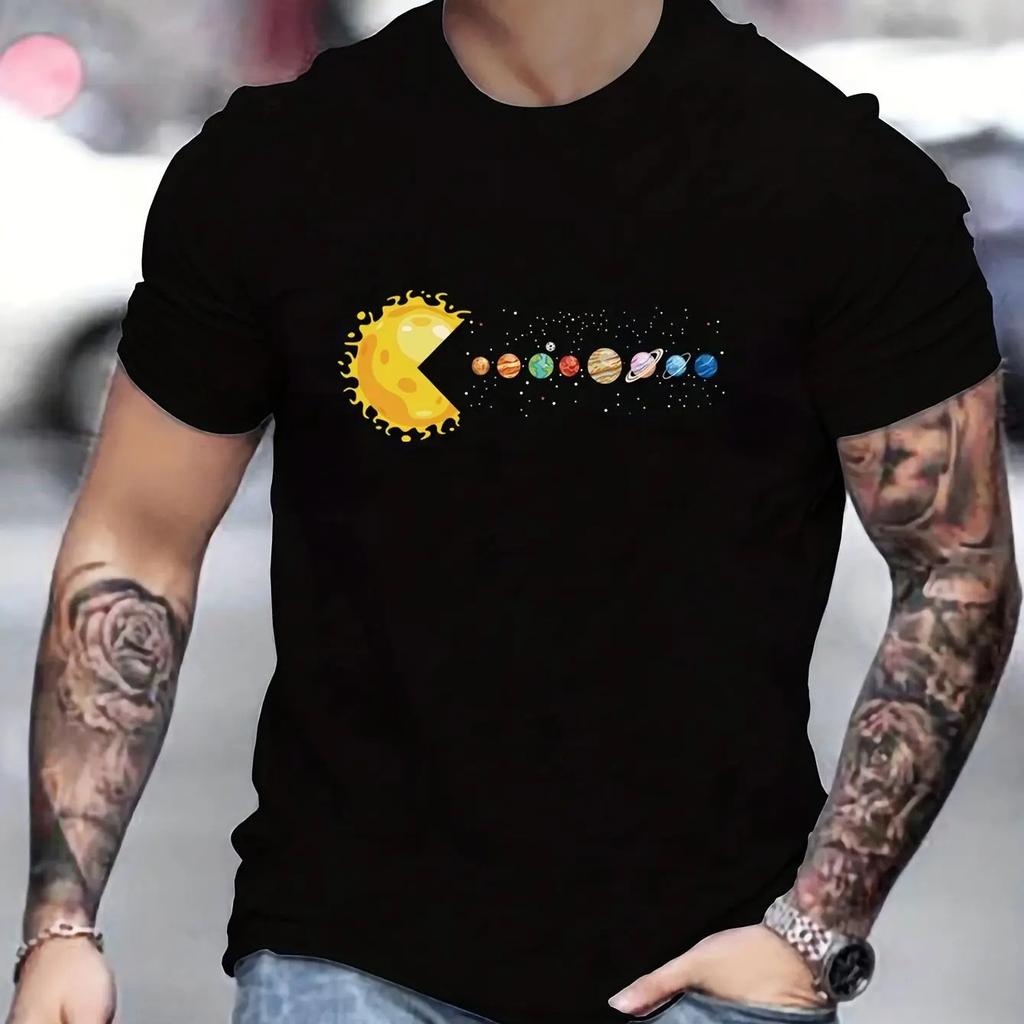 Summer Short-sleeved Printed Pattern Trendy Loose Round Neck Men's Short-sleeved T-shirt