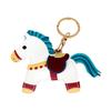 Keychain Pendant Cartoon Horse Shape Key Holder Imitation Leather Access Control Card Holder Bag Charm Decorative Keychain Accessory