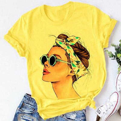 Women Summer T Shirt  Classics Print Retro Fashion Short Sleeve Tees Casual   Printed  Tops