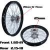 Motorcycle Front 1.60x21 Inch and Rear 2.15X18 Inch Rims Aluminum Alloy Wheel Rims For CRF250R/X CRF450R/X Motorcycle Bike