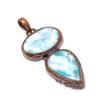 Larimar Anhänger Edelsteinschmuck, Kupfer elektrogeformter Anhänger, Handgefertigter Schmuck Geburtssteinanhänger, Geschenk für Ihn