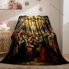 1PC Jesus crucifixion scene Print Blanket Warm Soft Fluffy Kids and Adult Sofa Bed Throw Blanket Outdoor Travel Camping RV