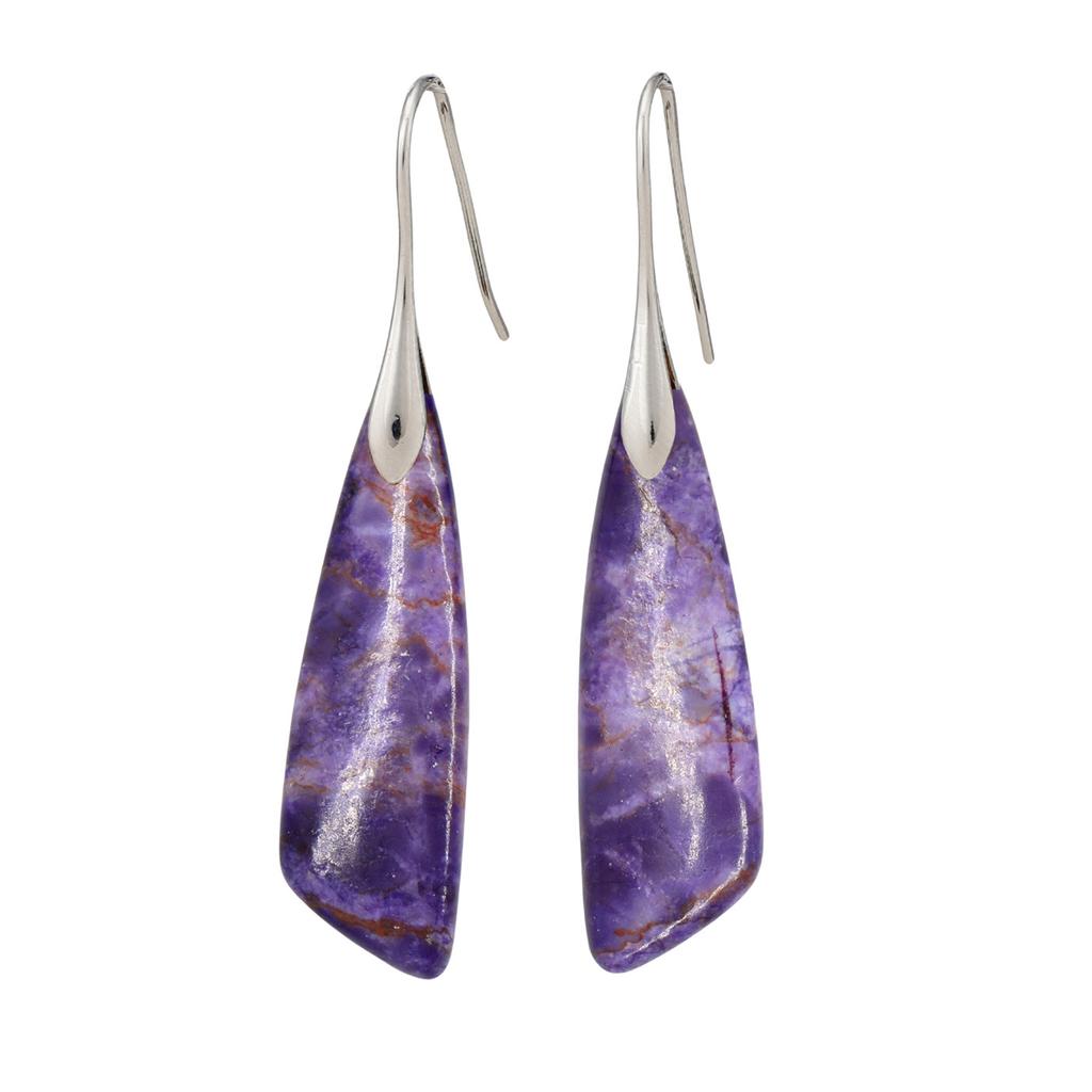 Bohemian Emperor Stone Geometric Pendant Earrings Popular Natural Stone Jewelry