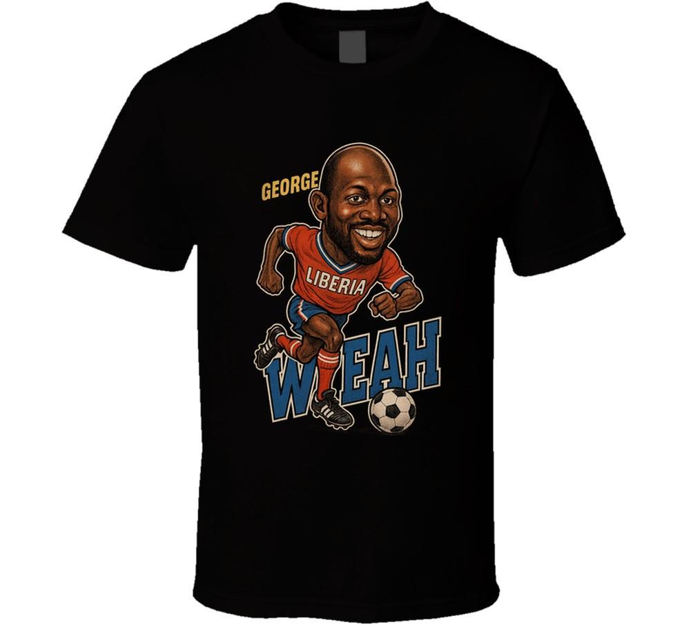 George Weah Vintage Retro Caricature T Shirt L