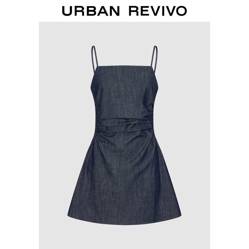 UR2026 Urban Pleated Denim Mini Dress L