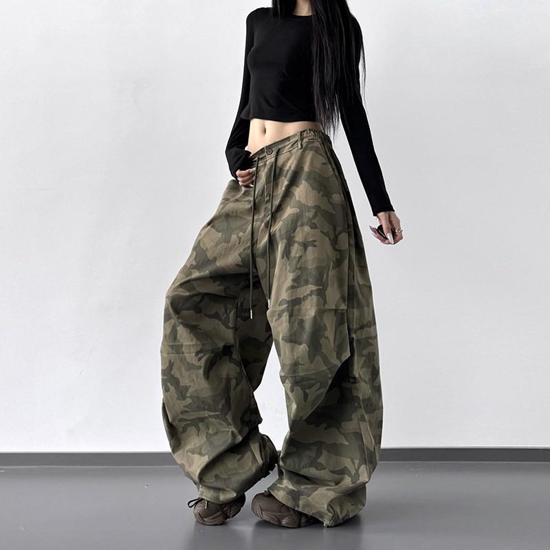 Womens Camo Cargo Pants High Waisted
