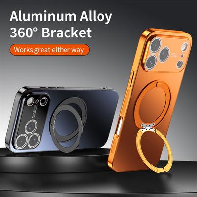 360° drehbarer magnetischer Ringständer Hülle Für Magsafe für iPhone 17 16 15 14 13 Pro Max Air Mattes Plating Stoßfeste Handyhülle