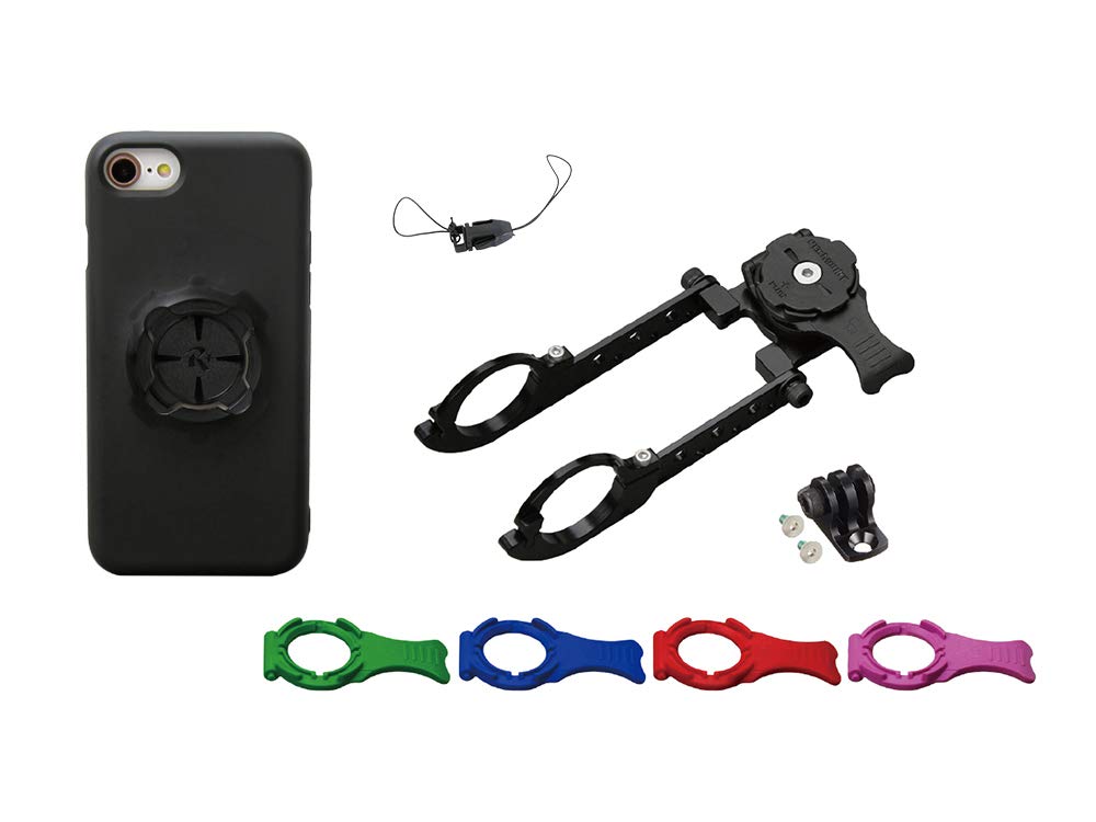 

RecMount Plus Cycle Mount Kit for iPhone 6/6S/7/8/SE2/SE3 [R+Cycle1-iPC1] (Includes R+Narrow1 (31.8mm) narrow mount + dedicated case)