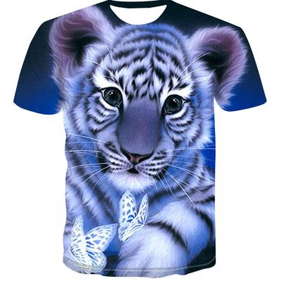 Tänavamood 3D Loom Tiigri Trükiga T-särgid Naljakas Hip Hop Meeste Vabaaja Suvine Top