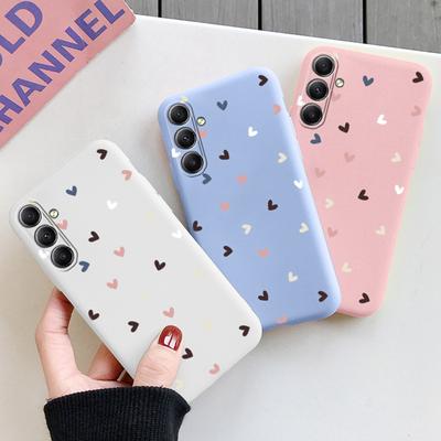 Weiche Silikonhülle mit Herzmuster für Samsung A55 M35 S24 Xiaomi Redmi Note 13 Pro 13C iPhone Huawei Honor Realme Kamera Schutzhülle stoßfest