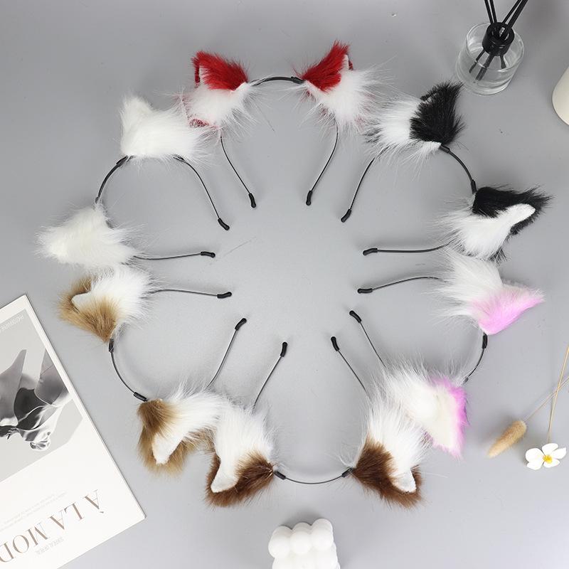 New animal ear plush ear headband female fox animal ear hair accessories cos hairpin hairpin cat ear accessories