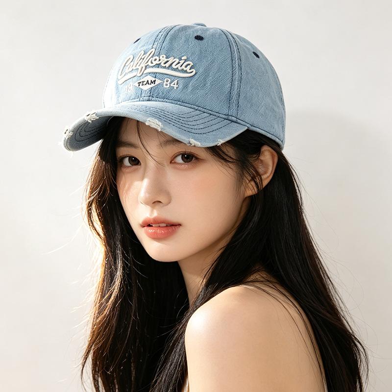Fashion Hat Alphabet American Retro Hat Men's Tide Summer Visor Cap Cap Outdoor Cowboy Baseball Women's Spring Sun Protection