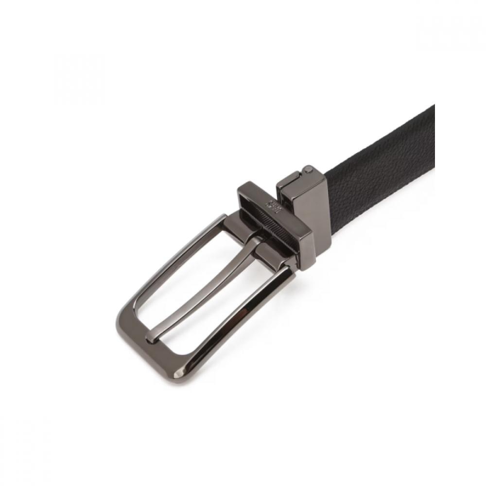 Daks Black Embossed Logo Leather Belt Dbbe6f401bk
