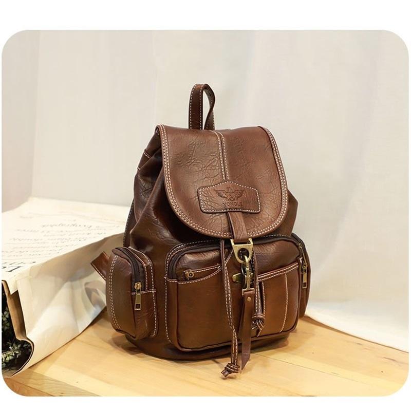 Retro Backpack For Women Stylish Trendy Hook Design Female School Bag Perfect For Students And Daily Use Comfortable Double Shoulder Bag