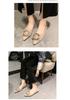 2025 Spring/Summer Women's Pointed Toe Flats - Korean Style Casual Slip-on with Round Buckle
