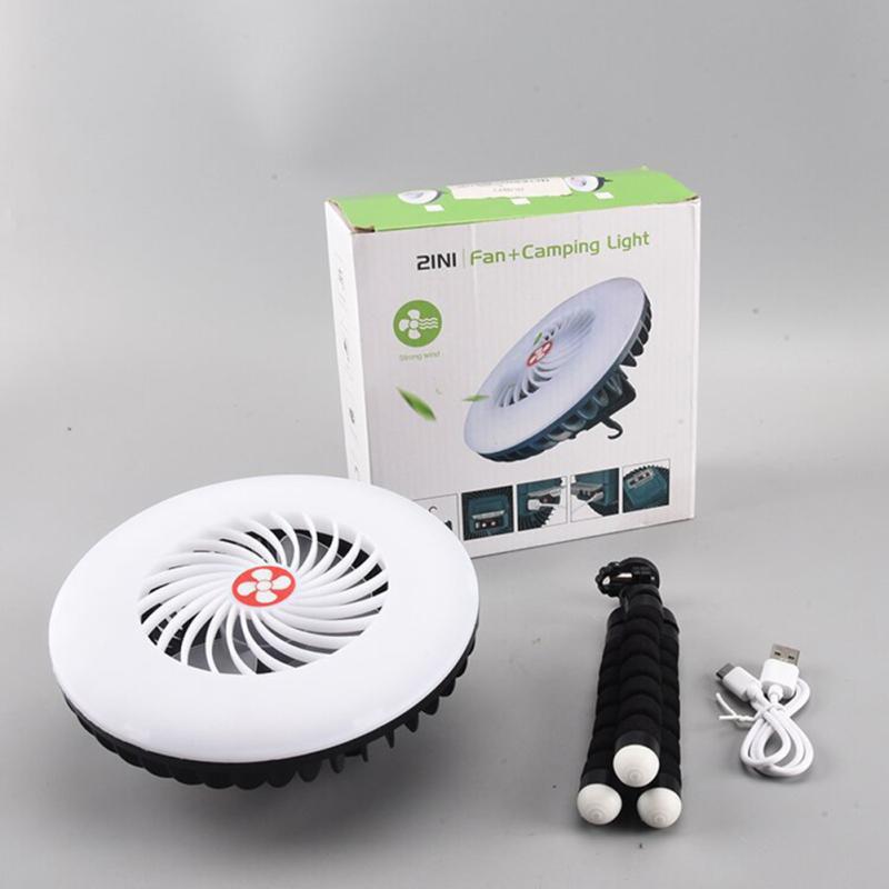 Solar Led Fan Telt Lys Bærbar Multifunksjonell Utendørs Camping Lys Nattmarked Lampe Med Vifte