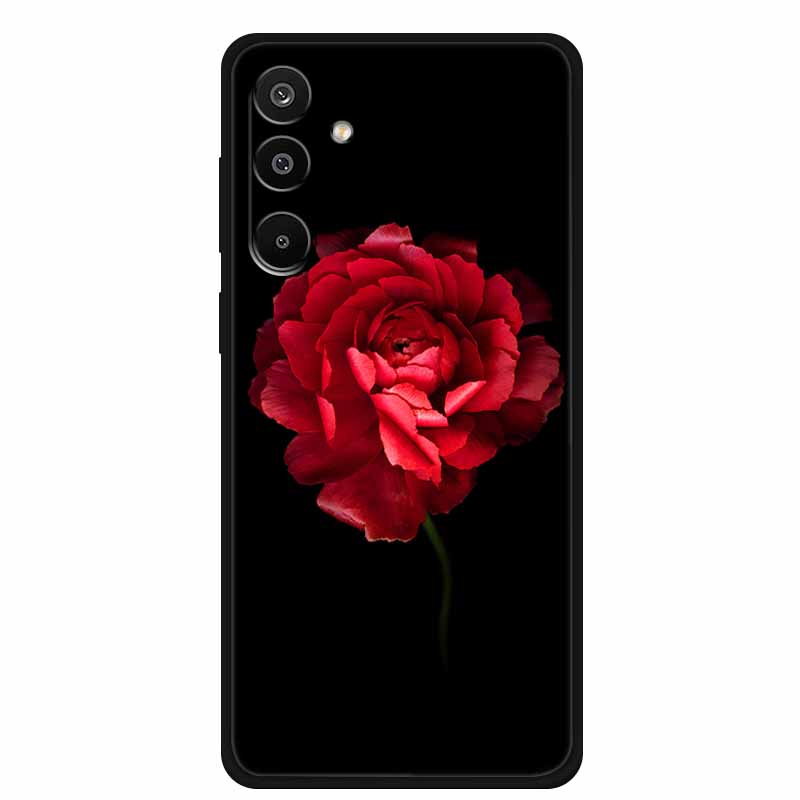 For Samsung Galaxy A36 5G Case Flowers Printed Silicone Phone Cases Cover for Samsung A26 5G TPU Shells A 26 36 Black TPU Coques