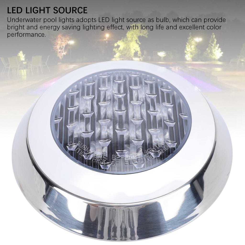 Submersible Pool Lights Professional Warm Light 3000K 12W 12V Wall Mounted Waterproof Underwater LED Pool Lights for Swimming Pool