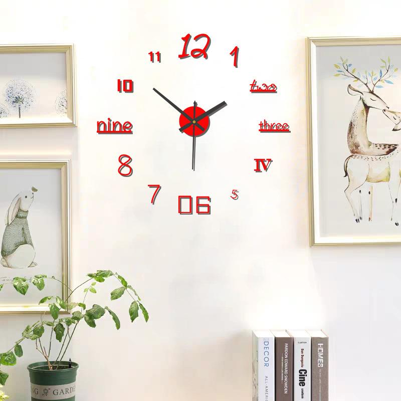 Creative Luminous Diy Wall Clock, Artistic Clock for Living Room and Bedroom, Non-drilling Wall Clock, Nordic Simple and Silent Clock