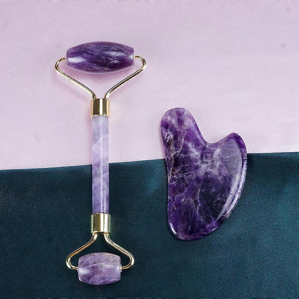 for Facial Massager Roller Plate Amethyst Jade Stone Massage Eye Face