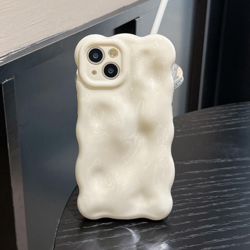 Glossy 3D Bubble Wave Pattern Phone Case For For Iphone 16 15 14 13 12 11 Pro Max 16 Pro Aesthetics Soft Shockproof Back Cover Funda