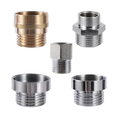 Connecteur fileté en cuivre nickelé M18/22/24mm Filetage mâle 1/2" 3/4" Adaptateur de tuyau de douche Raccord d'arrivée d'eau pour machine à laver